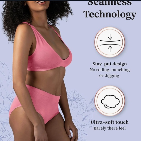 NWOT:Set of 5 Women's Multicolor Seamless Briefs, Breathable, Moisture Wicking - Picture 4 of 15